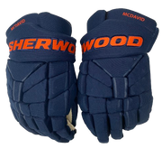 Sherwood Code TMP Pro Pro Stock Custom Hockey Gloves 14" Oilers NHL McDavid
