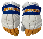 Sherwood Rekker Legend Pro Pro Stock Custom Hockey Gloves 14" RR2022 Sabres Jokiharju
