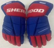 Sherwood Rekker Element One Pro Stock Custom Hockey Gloves 14" Canadiens Wright NHL