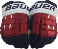 Bauer Pro Series Custom Pro Stock Hockey Gloves 15" Navy Red White NEW NHL Capitals SON