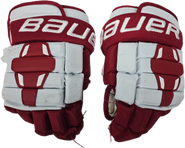 Bauer Nexus 2N Pro Stock Custom Hockey Gloves 14" BU Terriers  Used #17
