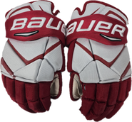 Bauer Vapor 1X Pro Stock Custom Hockey Gloves 15" BU Terriers  #18 Used