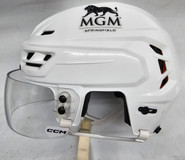 CCM TACKS 710 PRO STOCK HOCKEY HELMET WHITE MEDIUM SPRINGFIELD THUNDERBIRDS #24 AHL USED