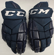 CCM HGP14 Pro Stock Custom Navy Hockey Gloves 15" Used ECHL #8
