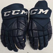 CCM HGP14 Pro Stock Custom Navy Hockey Gloves 14" Used ECHL #6