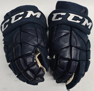 CCM HGP14 Pro Stock Custom Navy Hockey Gloves 13" Used ECHL #24