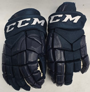 CCM HGP14 Pro Stock Custom Navy Hockey Gloves 14" Used ECHL #17