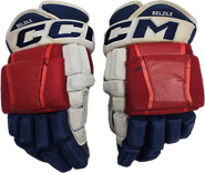 CCM HG97 Pro Stock Custom Hockey Gloves 14" Wolfpack Used BELZILE