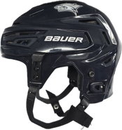 BAUER REAKT 150 PRO STOCK HOCKEY HELMET NAVY BLUE MEDIUM USED NCAA UNH #3
