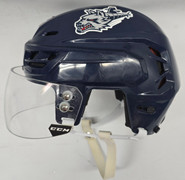 CCM TACKS 710 PRO STOCK HOCKEY HELMET MEDIUM NAVY  WOLFPACK USED REMPE #32