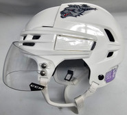 CCM SUPER TACKS X PRO STOCK HOCKEY HELMET SMALL WHITE  WOLFPACK USED #11