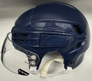 CCM SUPER TACKS X PRO STOCK HOCKEY HELMET SMALL NAVY WOLFPACK USED
