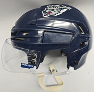 CCM TACKS 910 PRO STOCK HOCKEY HELMET MEDIUM NAVY WOLFPACK USED #5