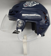 CCM TACKS 710 PRO STOCK HOCKEY HELMET MEDIUM NAVY WOLFPACK USED #13