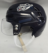 WARRIOR ALPHA ONE PRO STOCK HOCKEY HELMET WOLFPACK MEDIUM NAVY USED #21 (3)