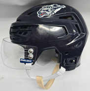 BAUER REAKT 150 PRO STOCK HOCKEY HELMET NAVY MEDIUM HARTFORD WOLF PACK #27