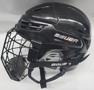 BAUER REAKT 95 HOCKEY HELMET WITH CAGE MEDIUM BLACK USED NCAA #25
