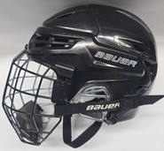 BAUER REAKT 95 HOCKEY HELMET WITH CAGE MEDIUM BLACK USED NCAA #7