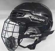 BAUER REAKT 95 HOCKEY HELMET WITH CAGE SMALL BLACK USED NCAA #24