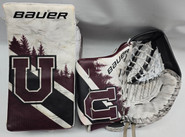 Bauer Hyperlite 2 Goalie Glove And Blocker Pro Stock NCAA Union Used (2)