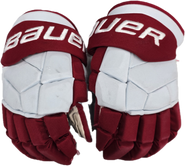 Bauer supreme Mach Pro Pro Stock Custom Hockey Gloves 15" BU Terriers #23 Used