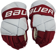 Bauer Vapor Hyperlite Pro Stock Custom Hockey Gloves 14" BU Terriers  #3 Used