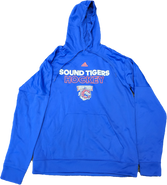 Adidas Team Issued Hooded Sweatshirt Blue Large Bridgeport Sound Tigers NWOT AHL