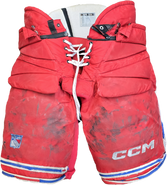CCM HPG 14A Custom Pro Stock Hockey Goal Pants Used Red Fit 2 Medium +2 Rangers NHL