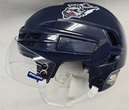 CCM SUPER TACKS X PRO STOCK HOCKEY HELMET MEDIUM NAVY WOLFPACK USED #29