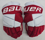 Bauer Vapor Hyperlite Pro Stock Custom Hockey Gloves Used 13" BU Terriers #12