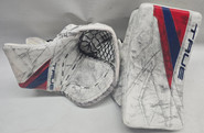 True Catalyst Nitro Pro Custom Goalie Glove and Blocker Pro Stock Used AHL Garand