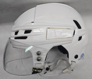 CCM SUPER TACKS CUSTOM X PRO STOCK HOCKEY HELMET MEDIUM WHITE RANGERS BELZILE #60