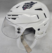 BAUER REAKT 150 PRO STOCK HOCKEY HELMET WHITE MEDIUM WOLFPACK AHL USED #49