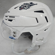 BAUER REAKT 150 PRO STOCK HOCKEY HELMET WHITE LARGE WOLFPACK AHL USED #42