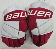 Bauer Vapor Hyperlite Pro Stock Custom Hockey Gloves Used 14" BU Terriers #11