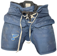 Bauer Custom Pro Goalie Navy Blue Hockey Pants Senior Large NHL Used St. Louis