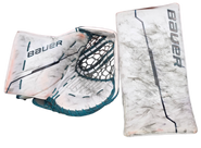Bauer Supreme Shadow Goalie Glove And Blocker Pro Stock Used NOV
