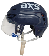 CCM TACKS 710 PRO STOCK HOCKEY HELMET MEDIUM NAVY WOLFPACK USED AHL #18