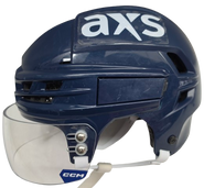 CCM SUPER TACKS X PRO STOCK HOCKEY HELMET MEDIUM NAVY WOLFPACK USED #5
