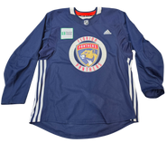 Adidas Custom Pro Stock Hockey Practice Jersey Panthers Navy 56 Used MIC