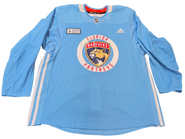 Adidas Custom Pro Stock Hockey Practice Jersey Panthers Light Blue 56 Used MIC