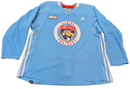 Adidas Custom Pro Stock Hockey Practice Jersey Panthers Light Blue 58 Used MIC