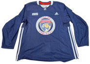 Adidas Custom Pro Stock Hockey Practice Jersey Panthers Navy 56 Used MIC LIN