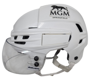 CCM SUPER TACKS X PRO STOCK HOCKEY HELMET SMALL WHITE THUNDERBIRDS USED #11