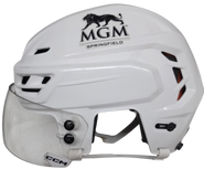 CCM TACKS 710 PRO STOCK HOCKEY HELMET MEDIUM WHITE THUMDERBIRDS USED