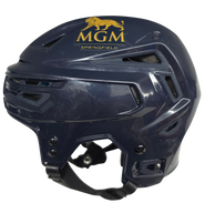 BAUER REAKT 150 PRO STOCK HOCKEY HELMET NAVY MEDIUM THUNDERBIRDS #8 AHL (2)