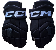 CCM HGTK CUSTOM PRO STOCK HOCKEY GLOVES BLACK 15" NHL USED