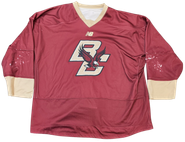 New Balance Custom Pro Stock Senior Large Maroon Sublimated Hockey Jersey Boston College USED