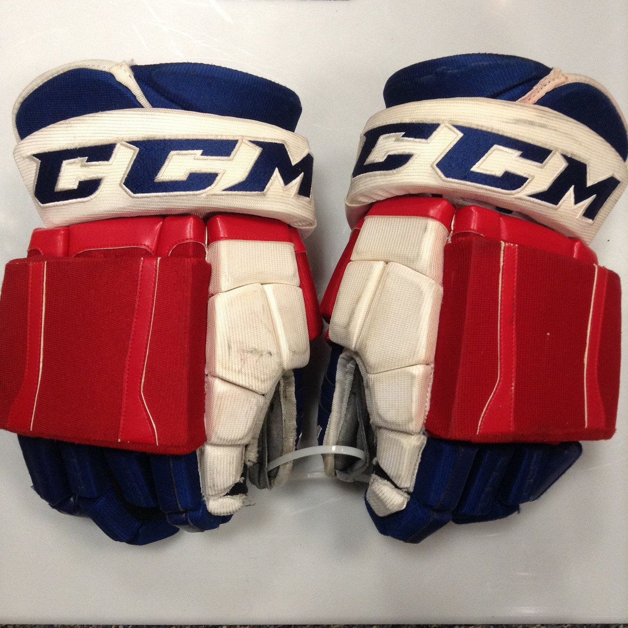 CCM U+ CL Pro Stock Custom Hockey Gloves 15" Hartford Wolfpack AHL used #8  - DK's Hockey Shop