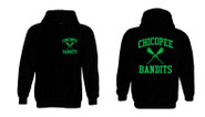 Chicopee Bandits Gildan G185 Hoodie Left Chest Front logo BIG Back